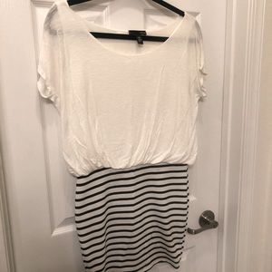 Aqua striped bottom blousy top dress